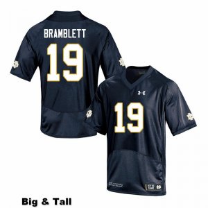 Notre Dame Fighting Irish Men's Jay Bramblett #19 Navy Under Armour Authentic Stitched Big & Tall College NCAA Football Jersey TES1299EF